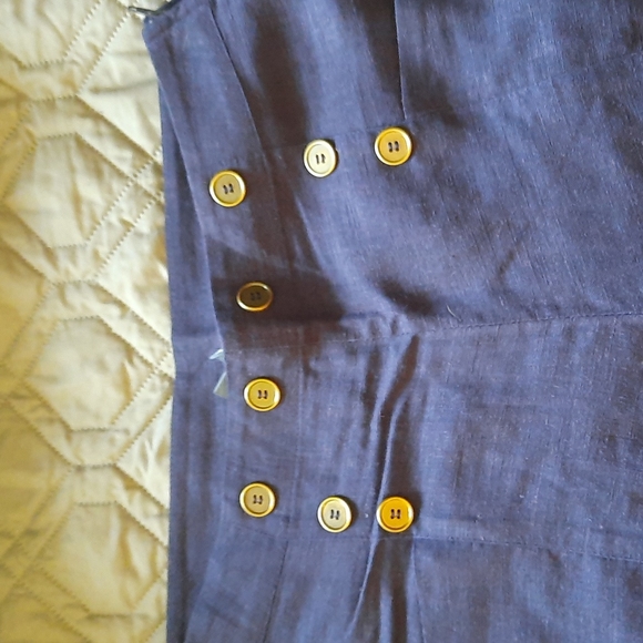 Modcloth Blue Wide Leg Cropped Pants - Size 6 - Picture 3 of 8